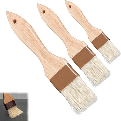 Cepillo de repostería para hornear cocina, mango de madera dura, cepillo para untar aceite, barbacoa, salsa de parrilla, adobo