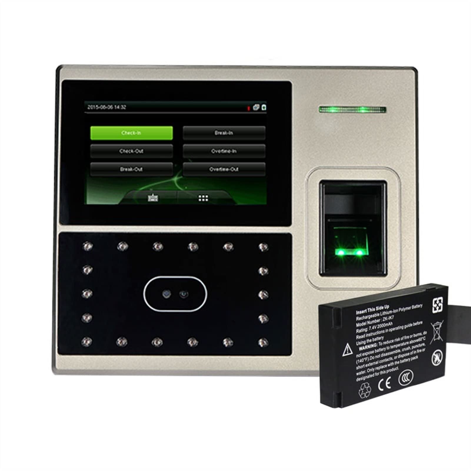 Mthckxjbsuz Uface800-Battery Clocking In Machine, Uface800 Linux System Tcp/Ip Biometric Fingerpint Face Facial Recognition Time Attendance System Recorder Employee Machine(,Spanish)