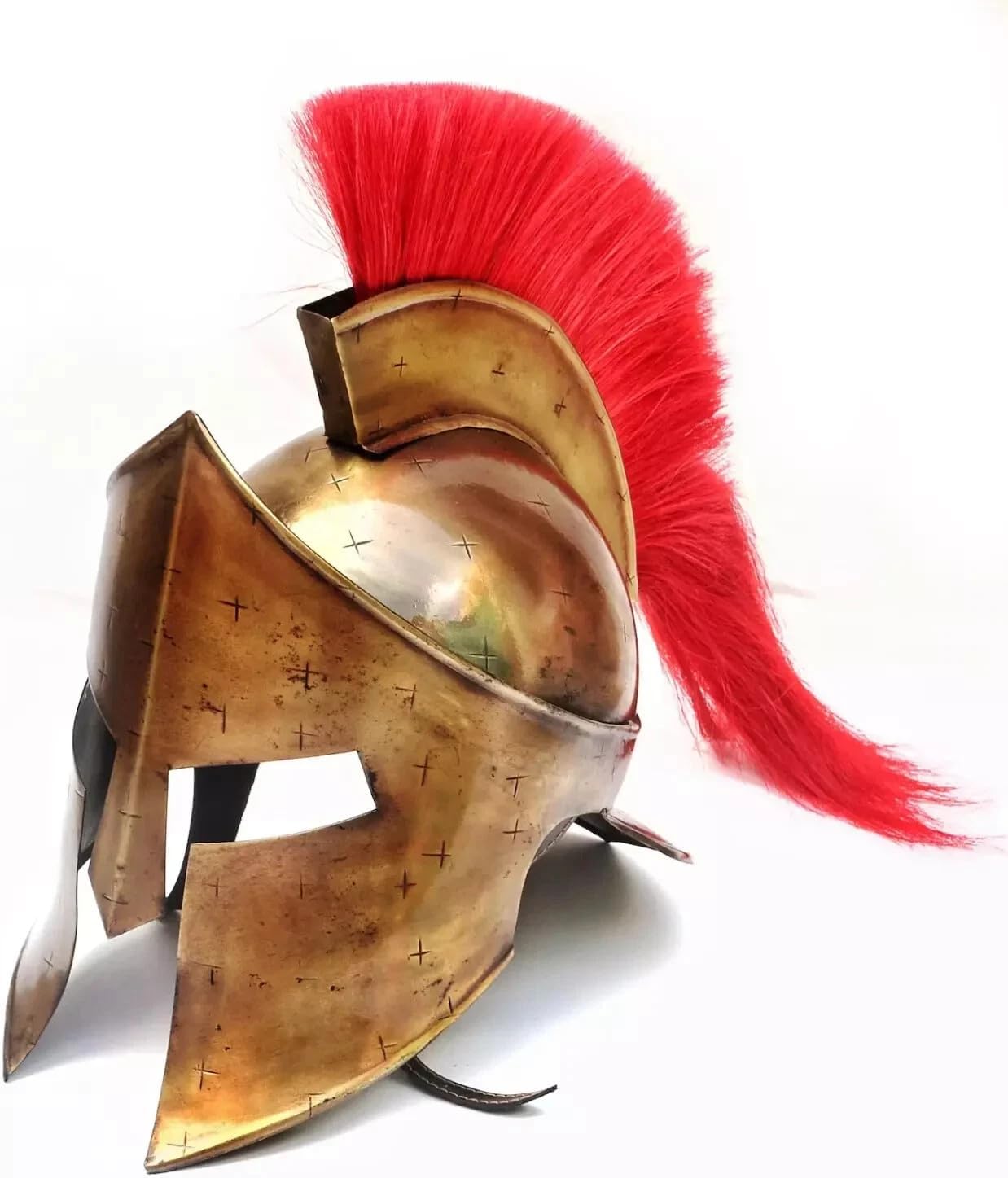 Medieval Collectibles 300 Spartan King Leonidas Helmet, Antique Brass Finish, Greek Warrior LARP Costume Armor, Handmade Wearable Halloween Cosplay Prop