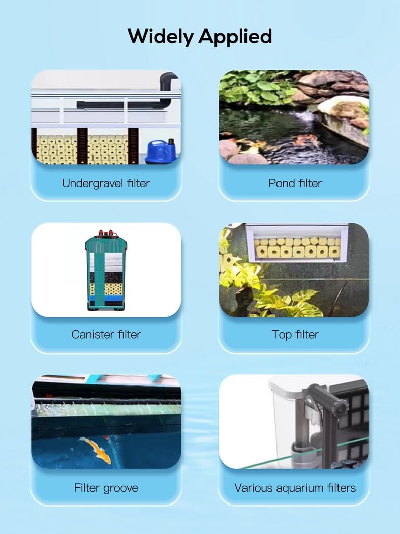 Bio-Medienblöcke für Aquarien, Keramik, 16,3 cm, für Ölwanne, Kanister und Teichfilter, 20 Stück