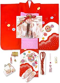 七五三七歳‼️完全フルセット‼️人気赤地に絞り柄豪華❤️か金彩金箔煌びやか際立つ 七五三 女子着物 7歳薔薇煌びやか際立つ‼️豪華絢爛薔薇刺繍金彩
