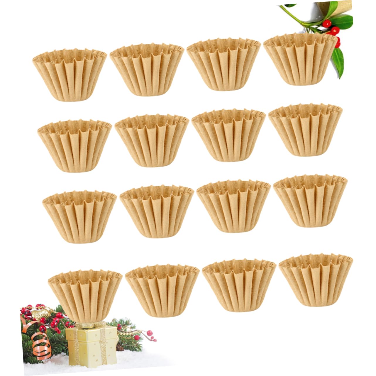 Cabilock 50Pcs Unbleached Cake Shape Coffee Filter Paper Hand Drip Filters for Cup Brewing Safe Odorless for Home Kitchen Use