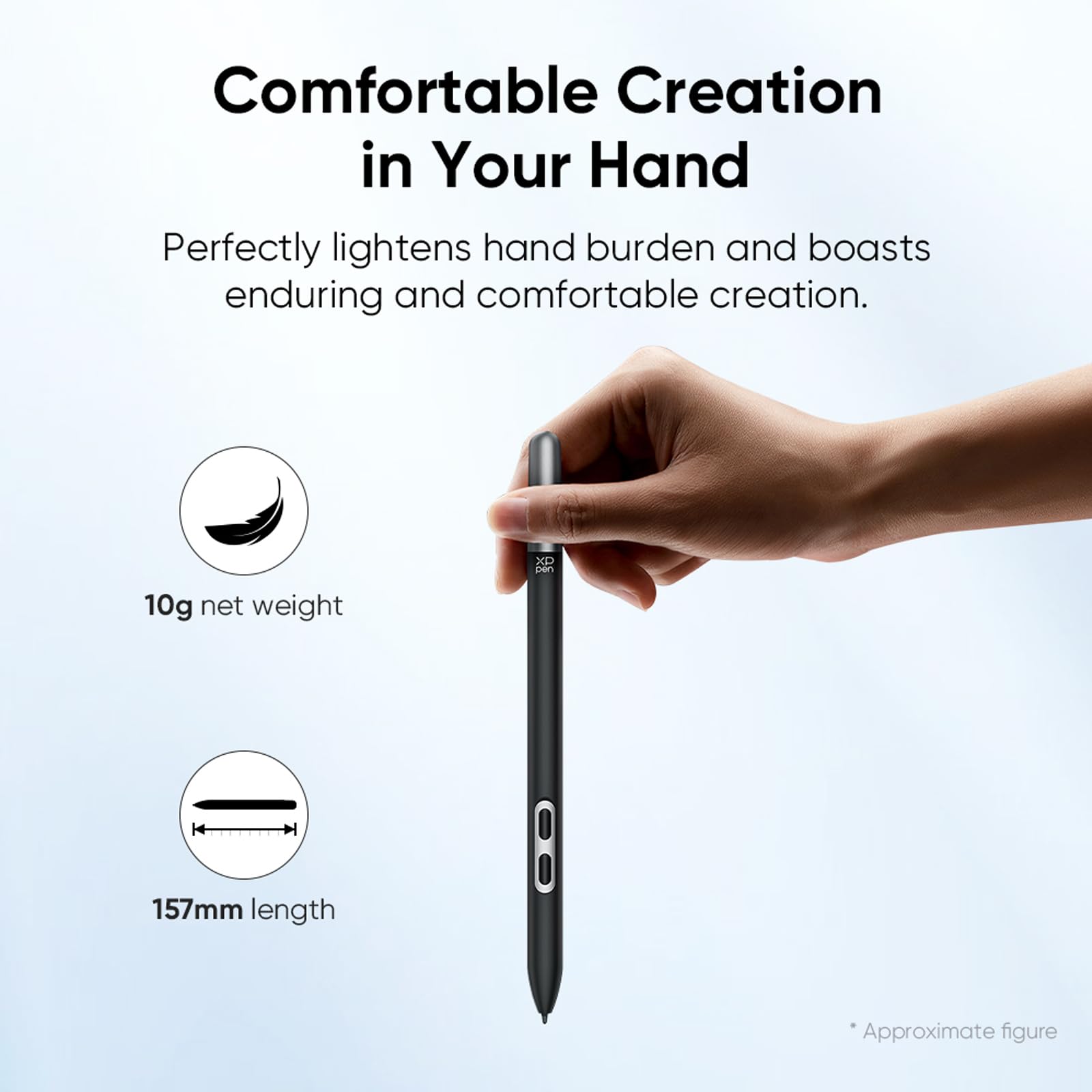 XPPen X3 Pro Slim Stylus con 2 tasti di scelta rapida, penna stilo senza batteria con livelli di pressione 16K per tablet grafica Aritst Pro 14/16/19/24 (Gen 2), Deco Pro (Gen 2) Series Graphics