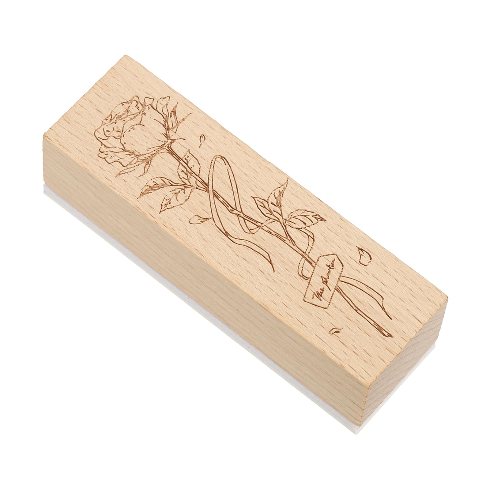 Muiltvoe Flower Wooden Rubber Stamp, 3"x1"x1" Decorative Wooden Stamp for DIY Crafting Scrapbooking Diary Planner Journals Cards(Tulip)