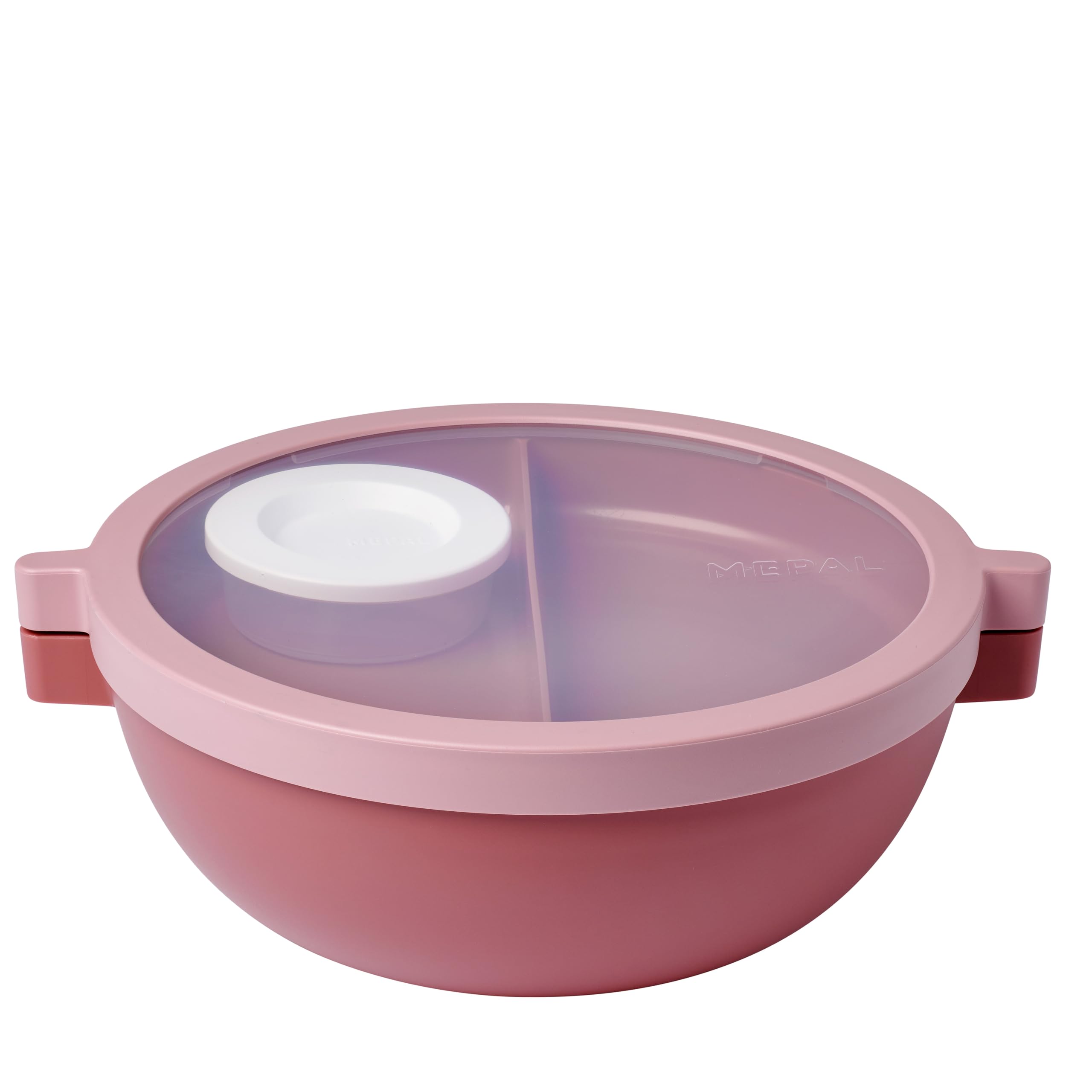 Mepal Basic bento lunch bowl Vita, Multi-Compartment, Extra dressing container and tray, Bento box, Salad lunch box, 1500 ml, Vivid mauve