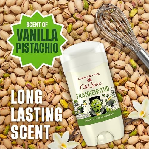 Image of Old Spice Aluminum Free Deodorant for Men, Fallidudes Limited Edition, 24 /7 Frightful Freshness and Odor Protection, Frankenstud with Vanilla Pistachio Scent, 3.0 oz