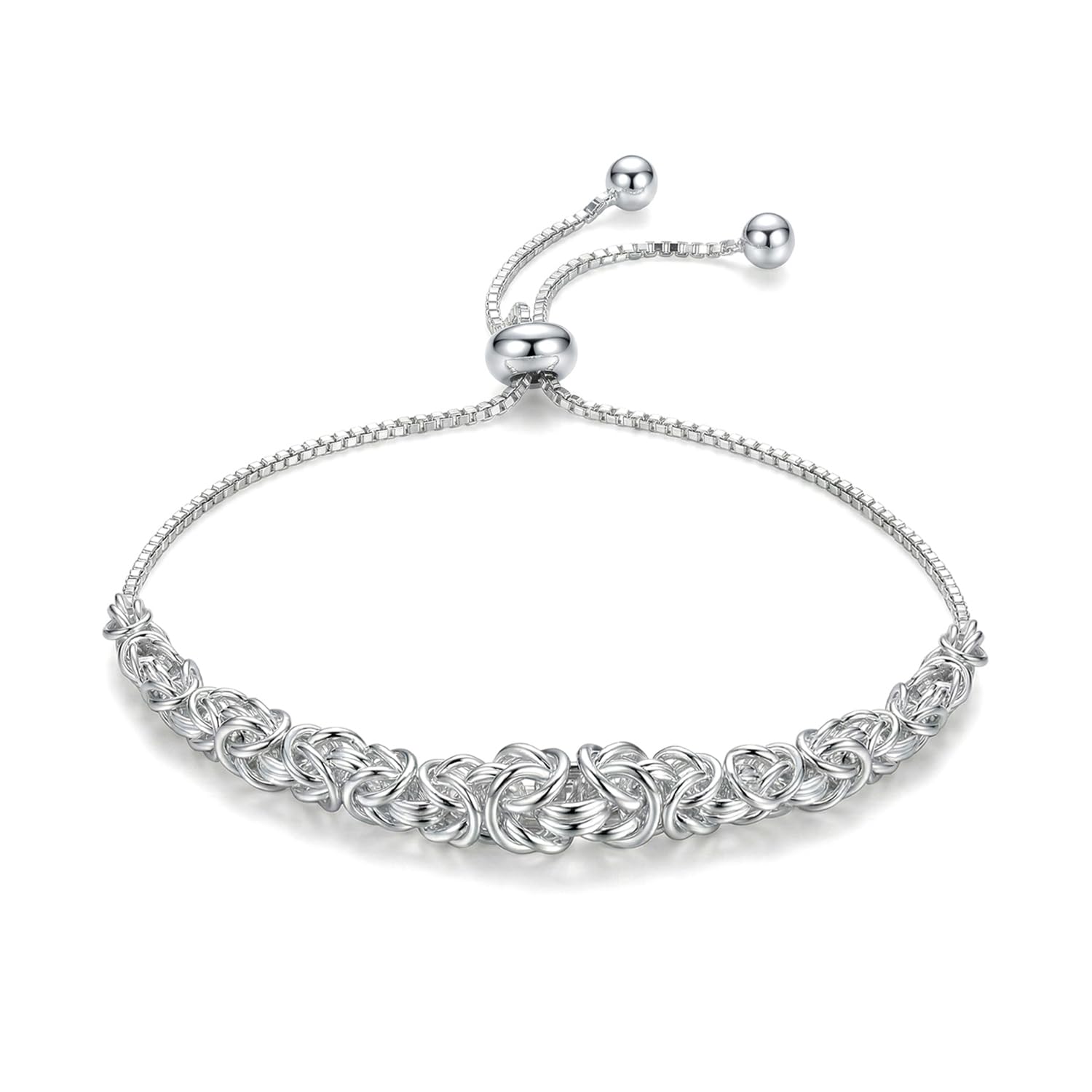 LeCalla Italian 925 Sterling Silver Byzantine Bracelets for Women | Handmade Classic Byzantine Link Chain Bracelet Jewelry Gift for Her Mom Wife