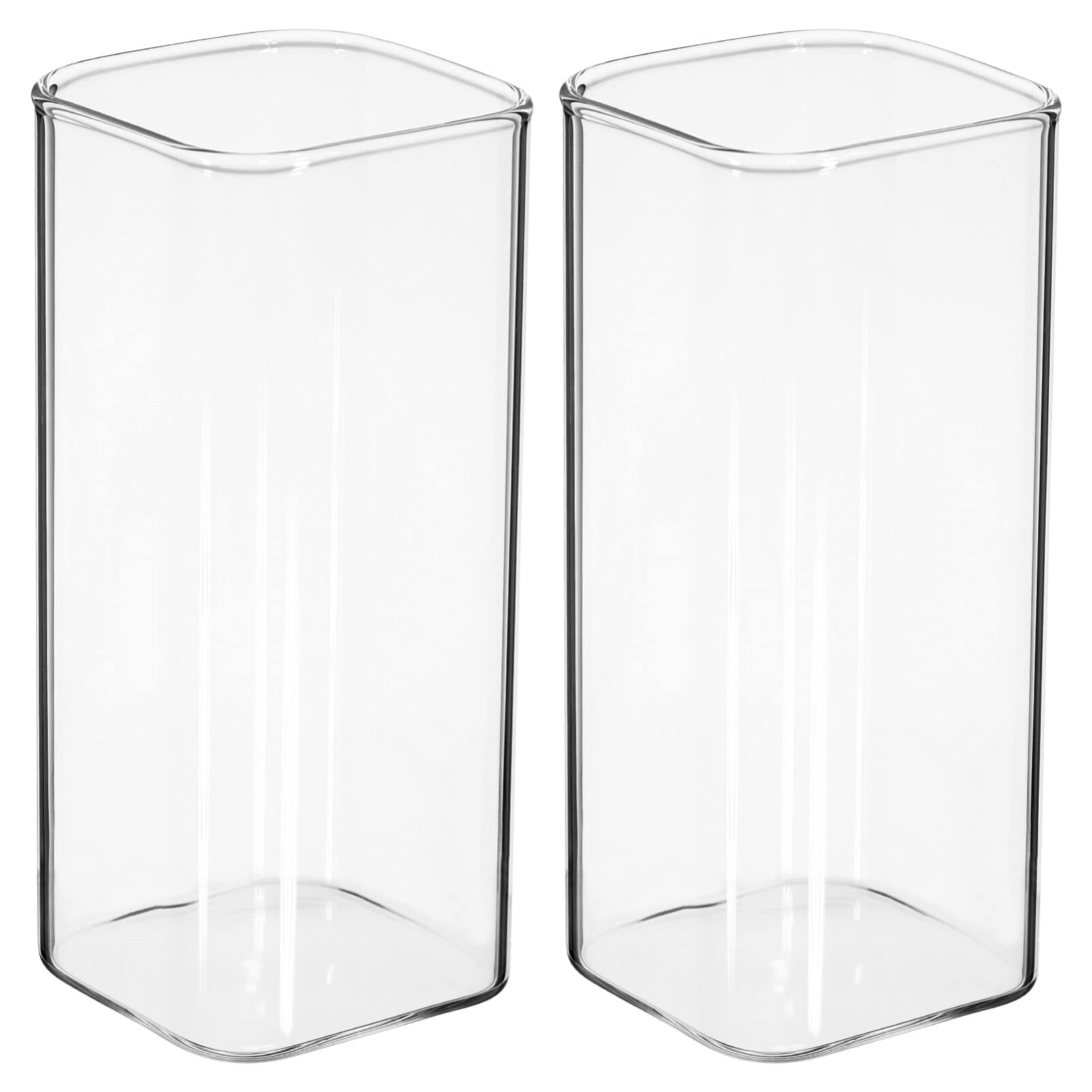 YARNOW 2pcs Tall Water Juice Drinking Glasses, Highball Water Glasses Clear Glass Cup for Milk Juice Wine