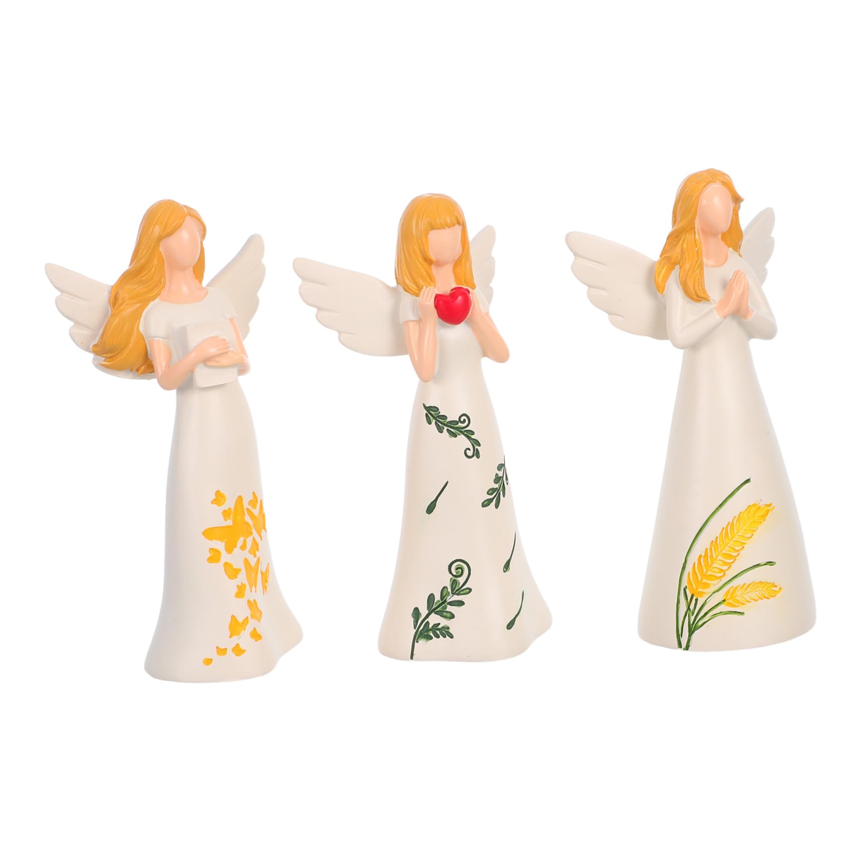 Cabilock 3 Piezas De Ángel Navideño Decorativo para El Hogar Decoración De Mesa Ángel Rezando Figura De La Guarda Elegante Estatua Beige