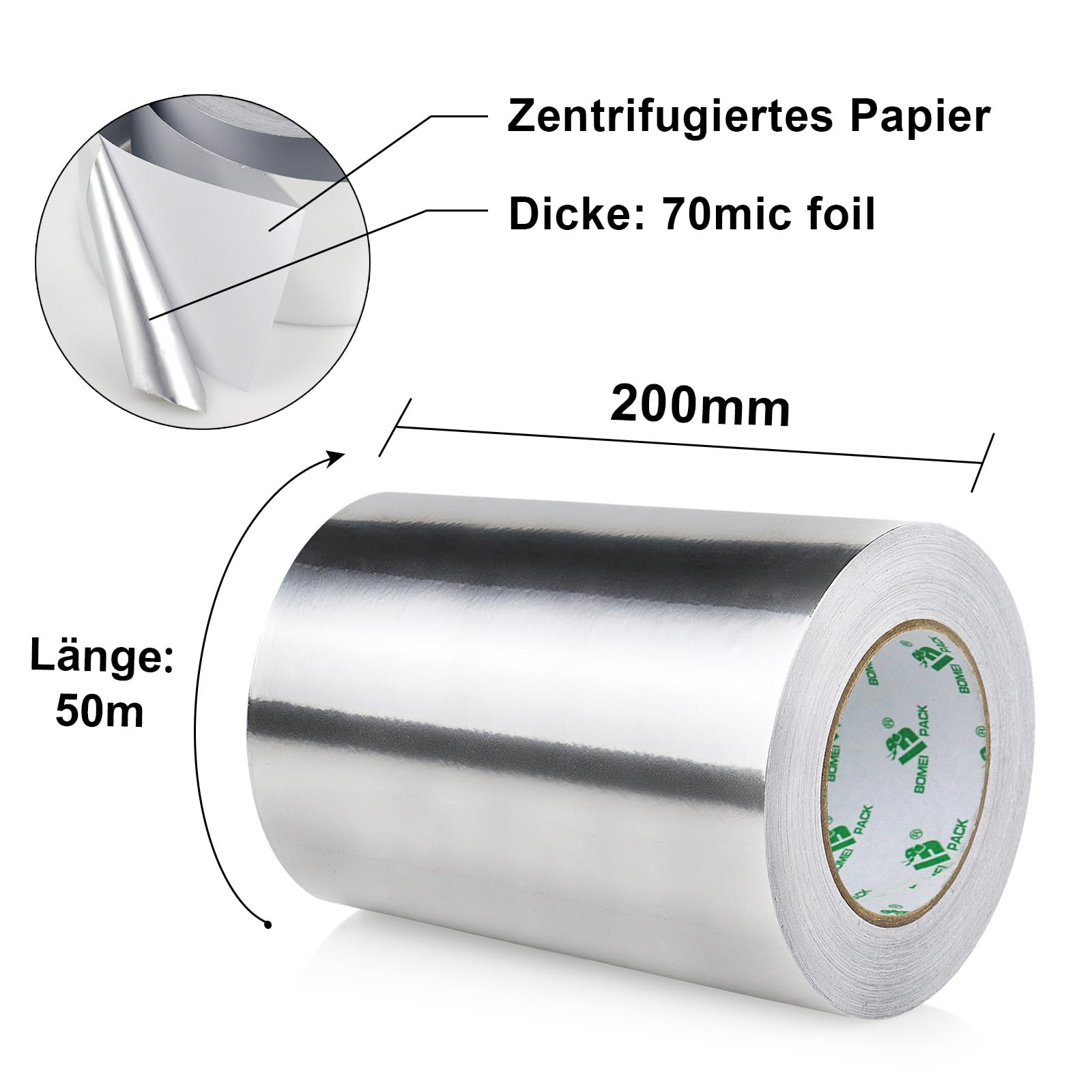 KAROSSERIE REPARATUR KLEBEBAND ALUMINIUM TAPE 50MM BREIT, 4 METER LÄN, 4,99