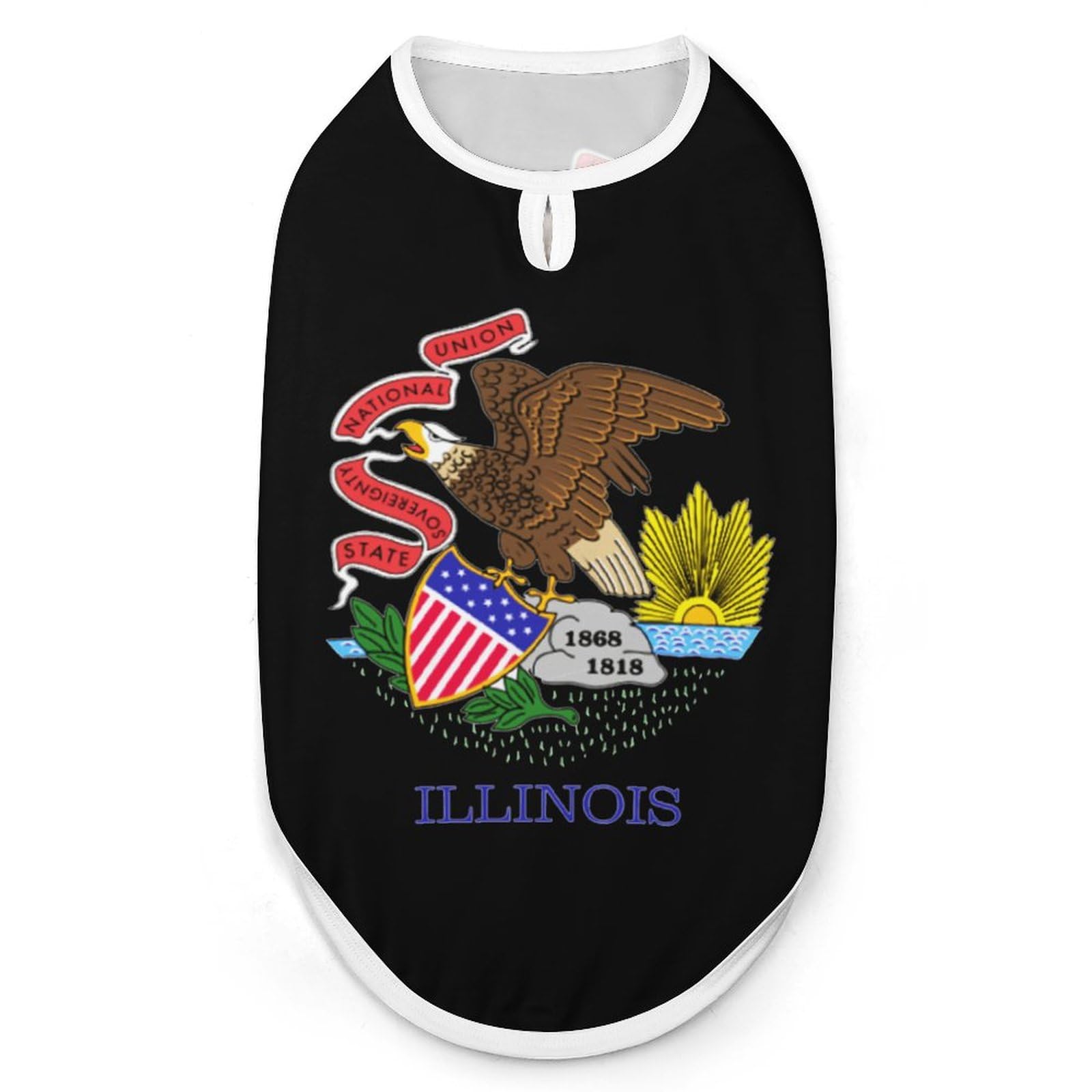 Illinois State Flag Cute Dog Shirts Soft Breathable Pet Tank Top Sleeveless Vest Cat Clothes L