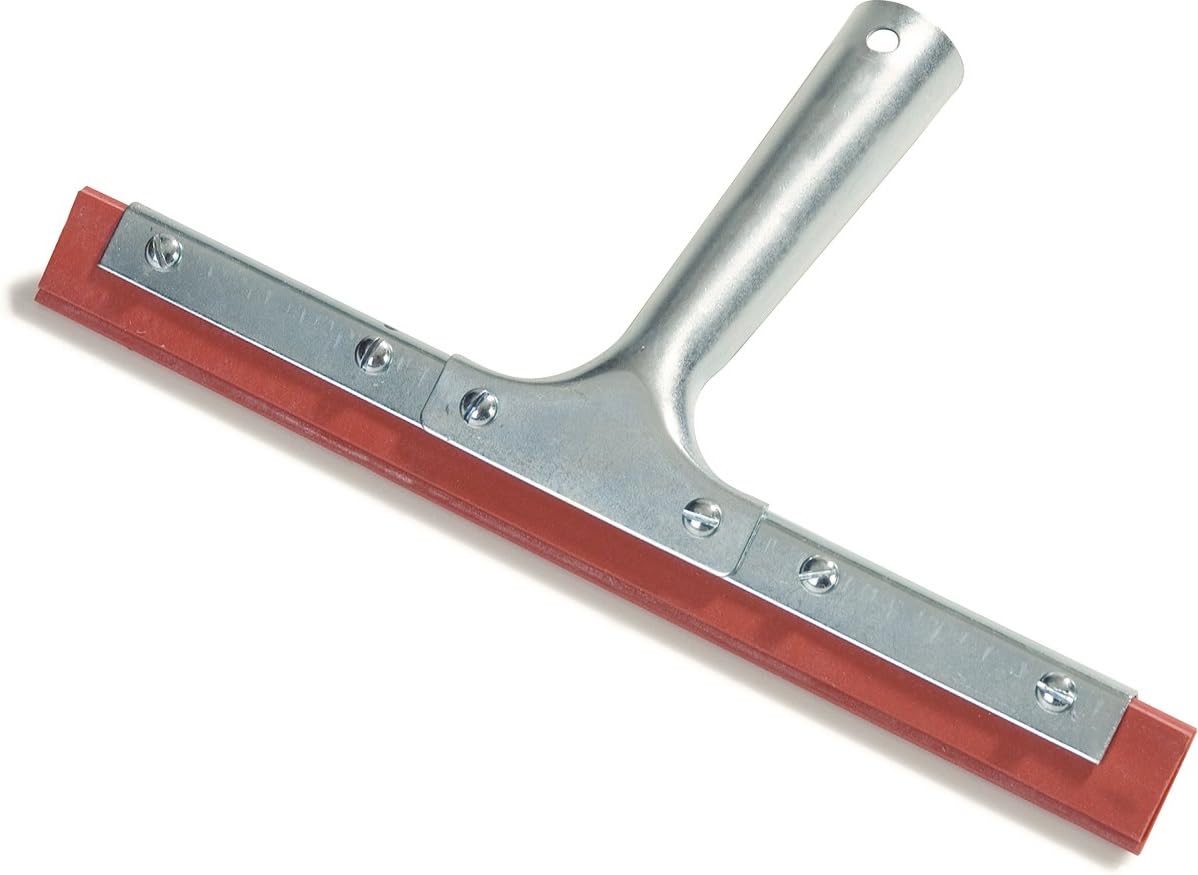 Carlisle FoodService Products 4007300 Rubber Professional Double Blade Squeegee with Zinc Plated Steel Handle, 10" Blade Size, Red (Case of 12)