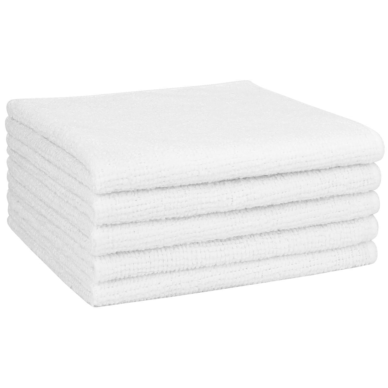 AIDEA Microfibre Cleaning Cloths Pack of 5, Multifunctional Reusable Cleaning Towels, Lint Free Streak Free Washable Cloth Duster for House, Kitchen, Car, Moto, Windows 29 x 29 cm White