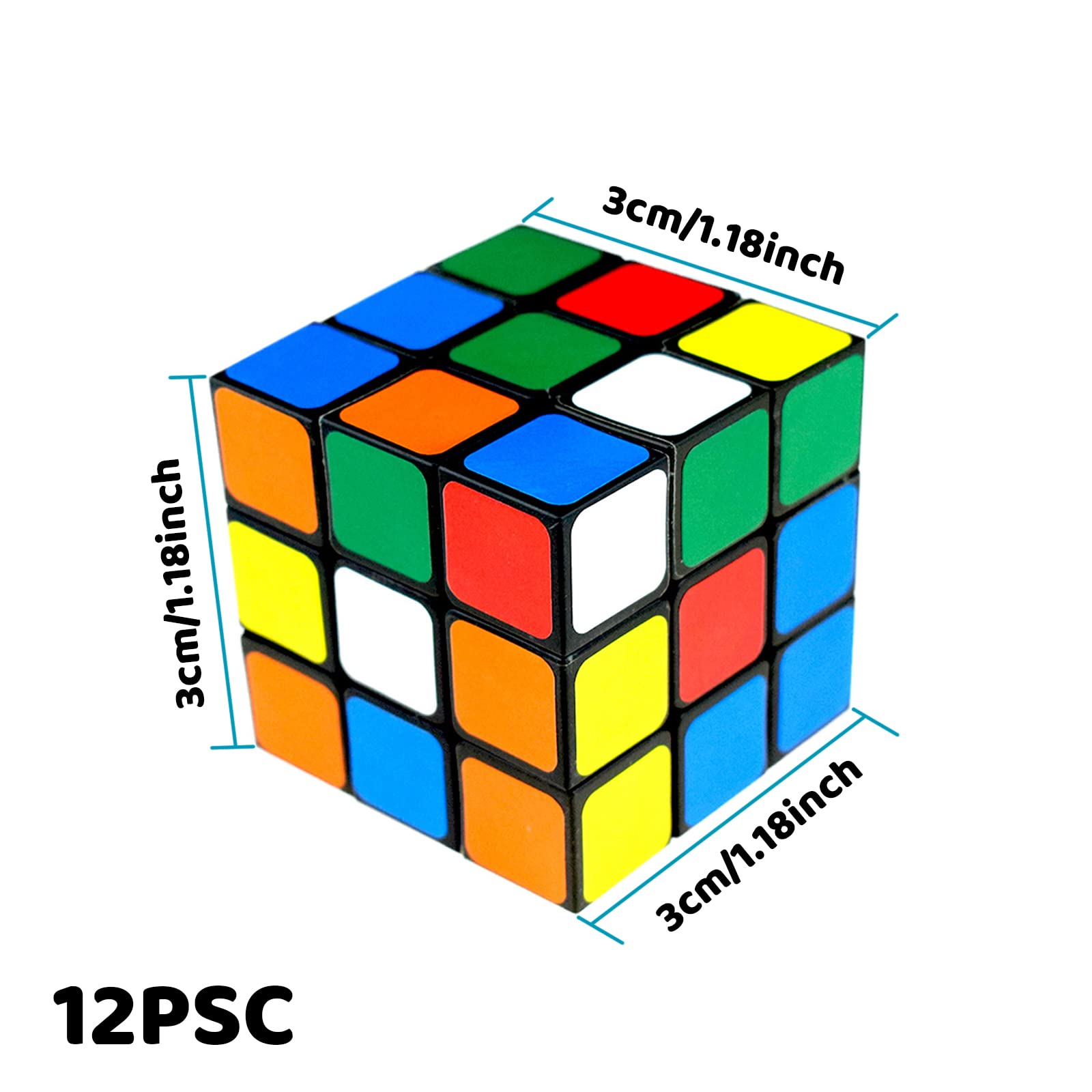 Mini Magico Cubo 12 Pezzi, Speed Cube Set, Mini Giochi, Giocattoli Pazienza Bambini, Speed Magic Cube, Classico cubo per Bambini, Regalini Fine Festa