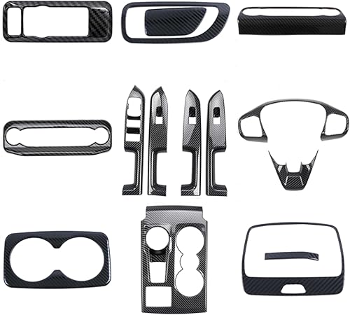 Autophoton Para Ford Bronco Sport CX430 2021-2022 15 piezas de fibra de carbono negro kit completo de cubierta de accesorios de coche