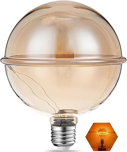 Miniatura 1 de Bombilla de globo grande regulable equivalente a 40 vatios, bombillas Edison únicas LED 4W 2200K E26 base de gran tamaño vintage ámbar vidrio para