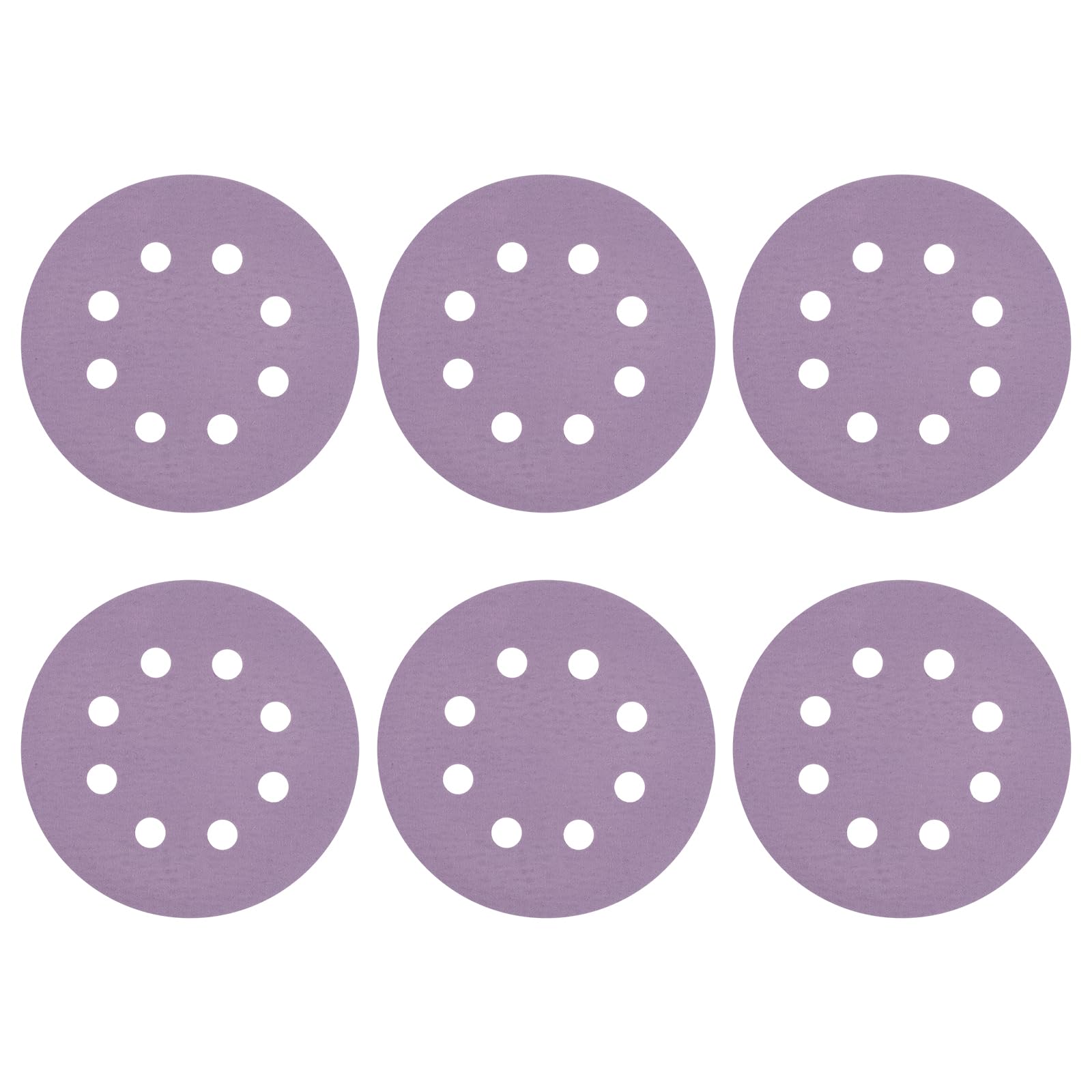 sourcing map 25Pcs 5Inch Sanding Disc 8 Hole 150Grit Purple Aluminum Oxide