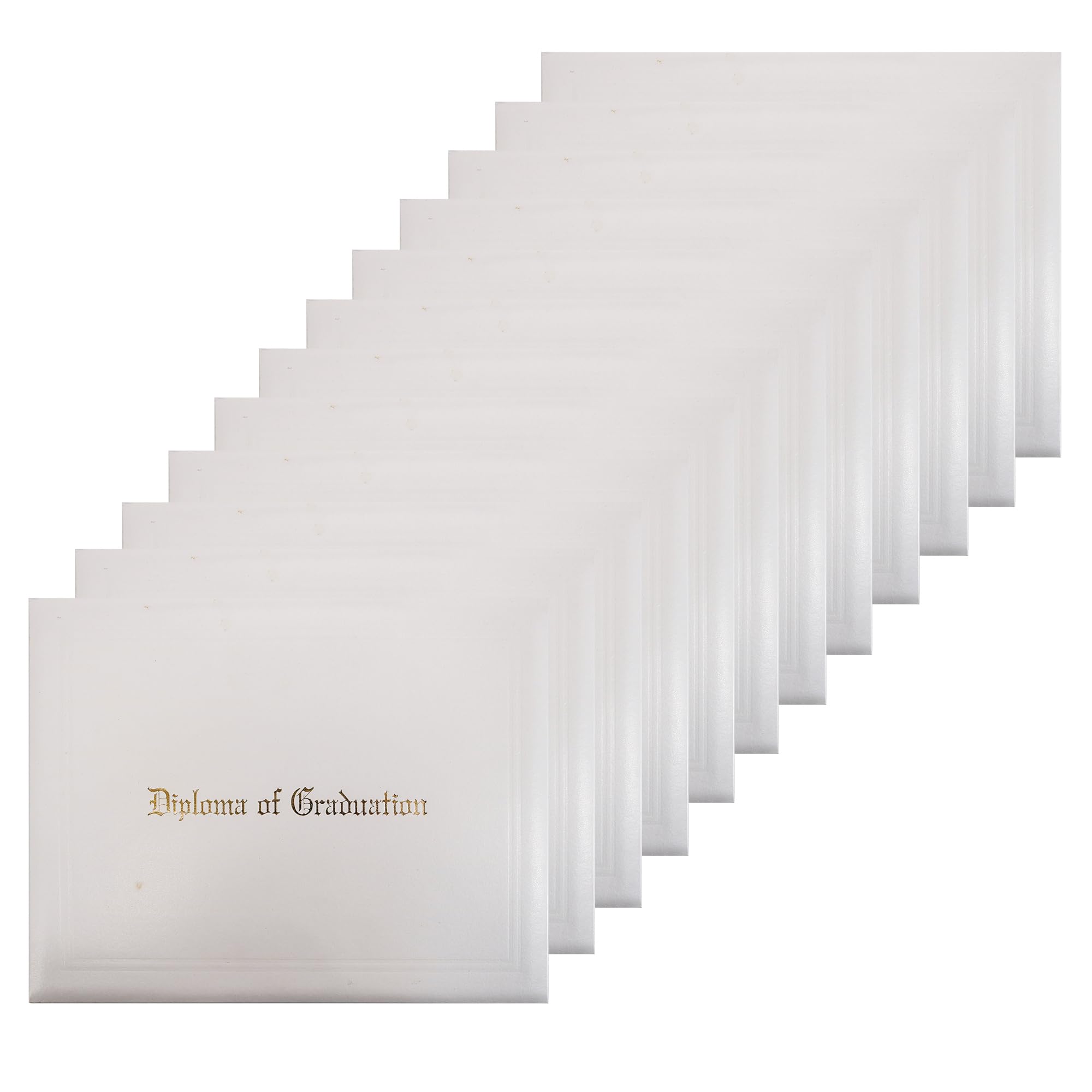 GraduationMall Imprinted Diploma Cover for Certificate 8.5''x 11'' White,12-Packs