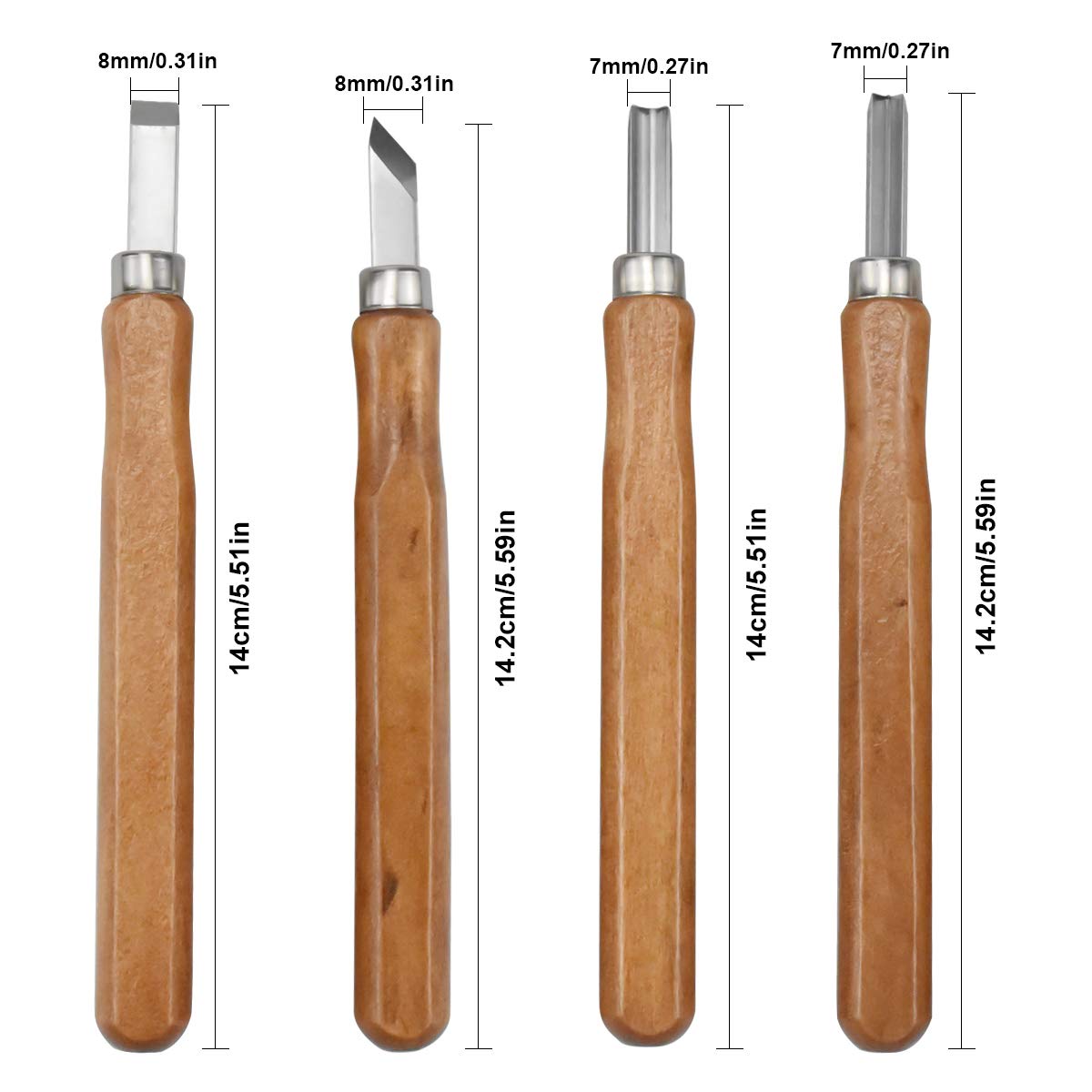 4 Pezzi Kit di Strumenti per Intaglio Coltello da Intaglio per Principianti e Professionisti