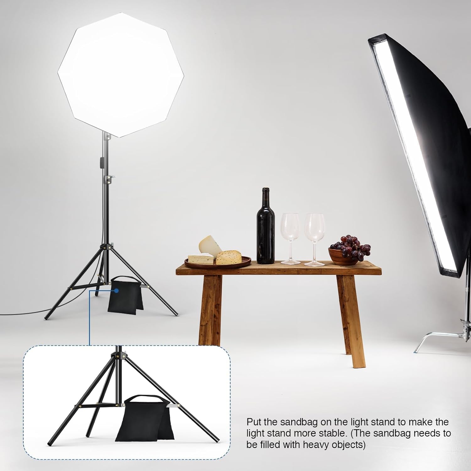 EMART Softbox Softbox 65 cm, zestaw oświetleniowy Softbox 135 W, 3000-6500 K, ściemniana dioda LED | Oświetlenie, oświetlenie studia, wideo, fotografia, portrety studyjne, transmisja na żywo