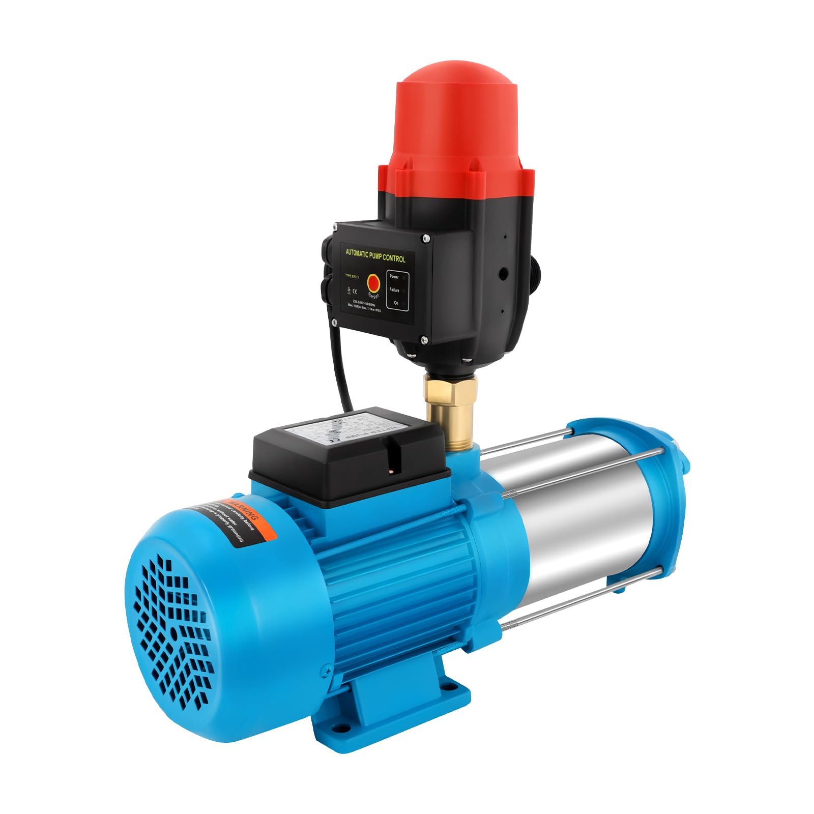 Pompa centrifuga da 1300 W, in acciaio inox ad alte prestazioni, 98 metri, avvio/arresto automatico premendo un pulsante, ideale per l'irrigazione di terreni agricoli, irrigazione del giardino e