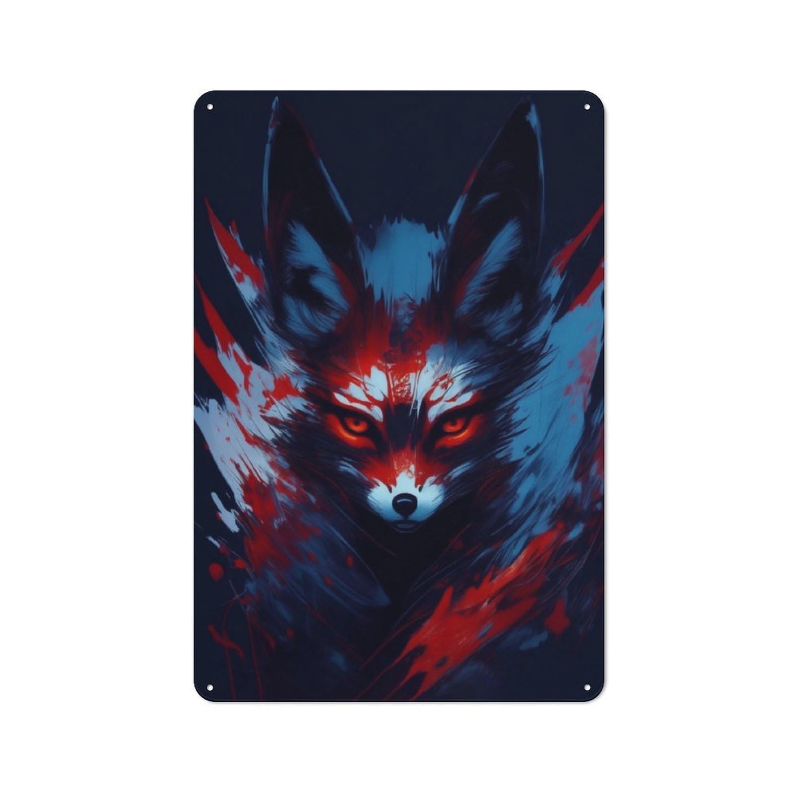 Junmoney Fennec Fox Abstract For Garden Room Or Summerhouse, Vintage Tin Sign 30X20cm, A Metal Wall Feature For Garden Rooms And Summerhouses
