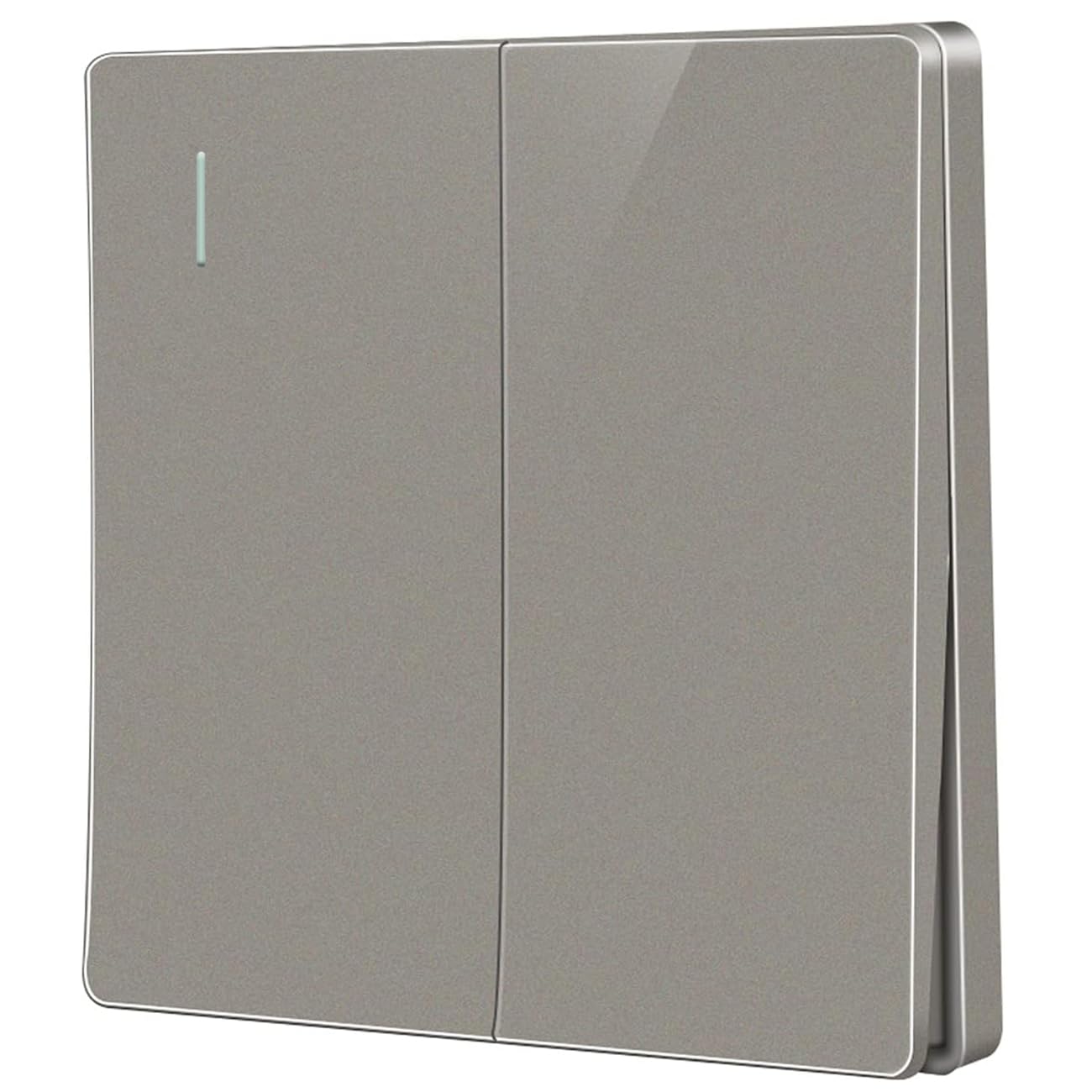 ZFQ Big Rocker Button Switch Grey Wall Panel Electrical Double Light Switch, 2 Gang 1 Way, 10A 250V - Image 2