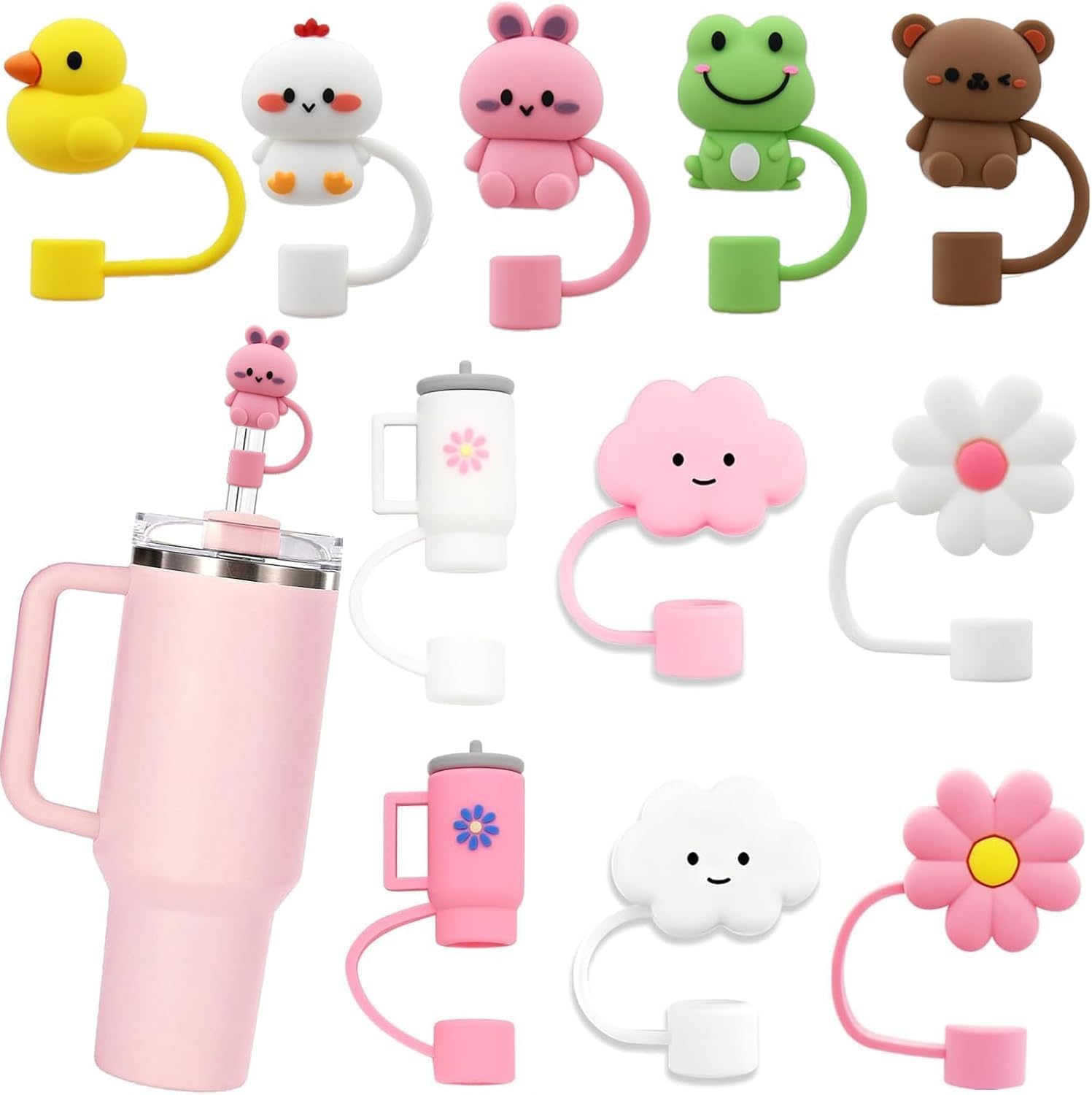 Straw Cover Cap for Tumbler Cups, Reusable DustProof Topper Compatible with Simple Modern and Tumbler with Lid and Straw use for Home, Travel (5)-image-48
