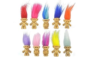 Yintlilocn 10PCS Mini Troll Dolls, PVC Vintage Trolls Lucky Doll Mini Action Figures
