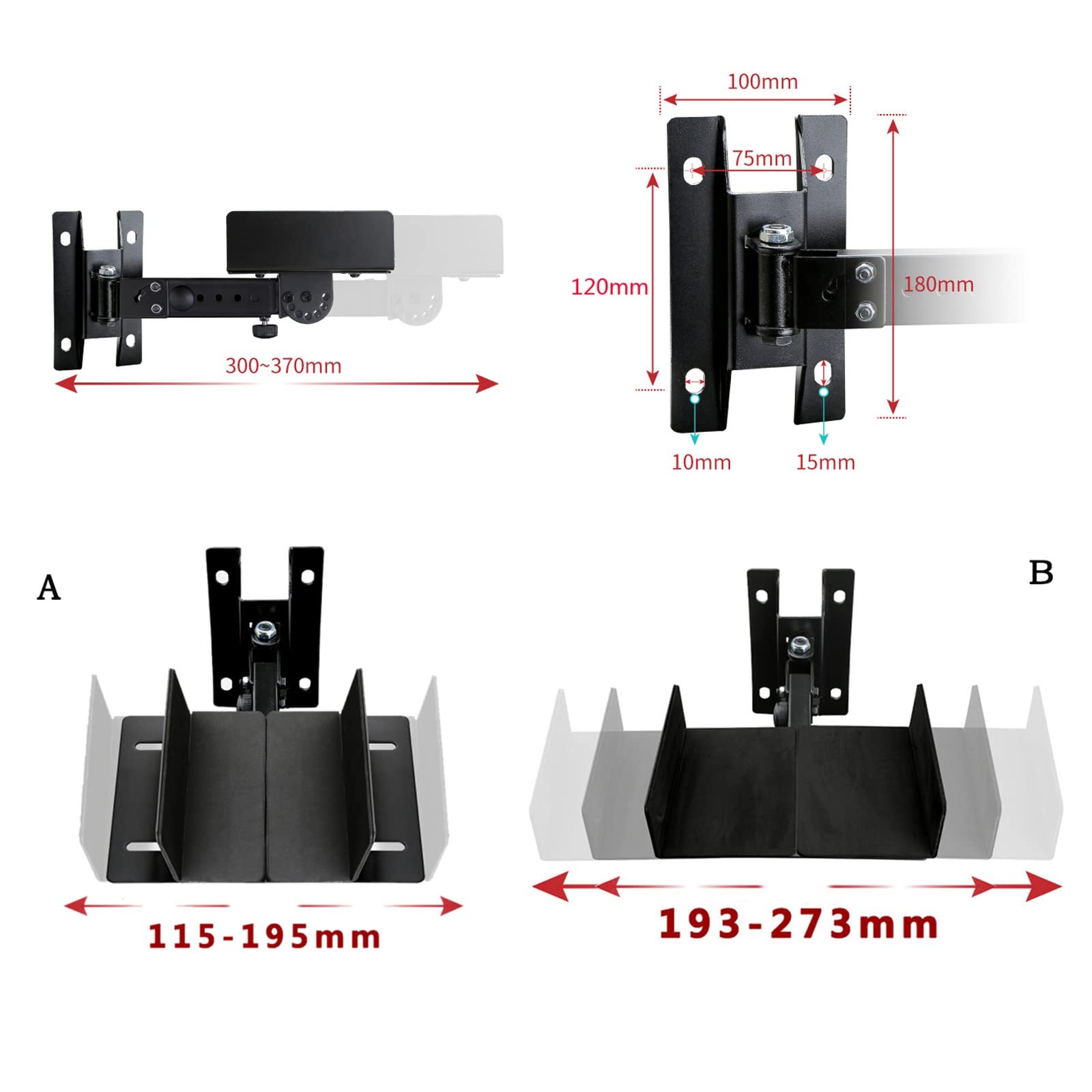 Rack per Altoparlanti Staffa for altoparlante Staffa da parete for altoparlante fissa senza viti Staffa for altoparlante con staffa for audio surround Staffa da parete Supporti per Altoparlanti Audio,