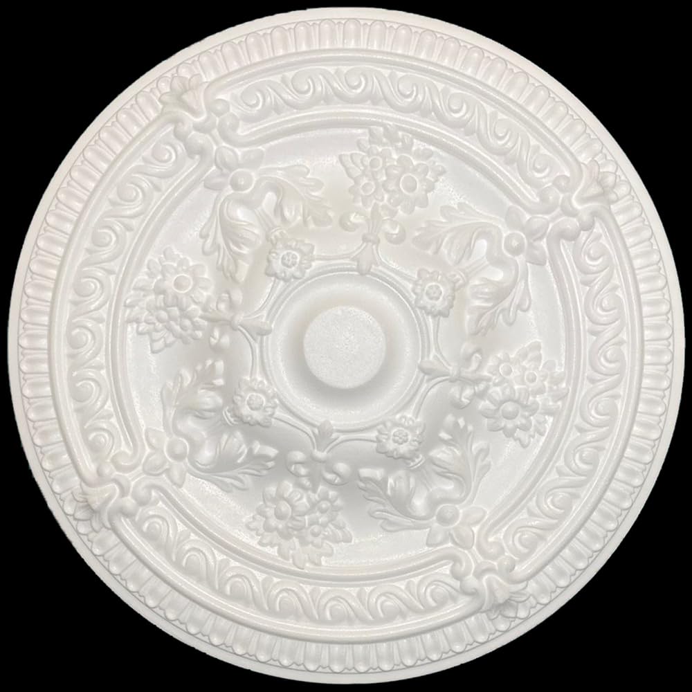 FAST DECOR Elegant Polystyrene Ceiling Rose 67.5 cm, Decorative Ceiling Medallion Moulding, Lightweight Coving for Ceilings, Easy to Install Ceiling Decoration for Home & Living Room