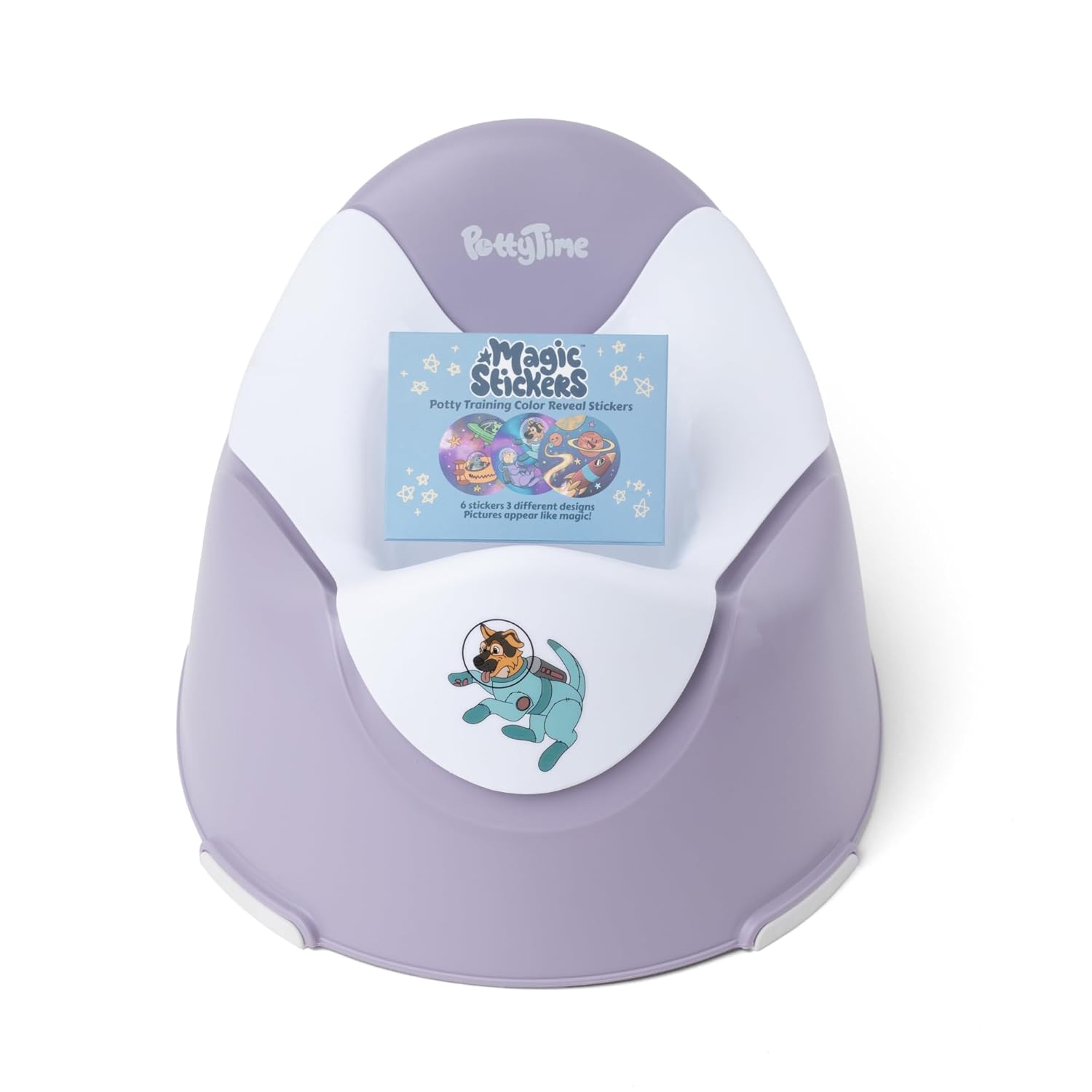Potty Training Seat by Potty Watch Inventor - Easy & Fun Toilet Seat with Interactive 6 Reusable Color Changing Magic Stickers - Easy to Peel Stickers for Kids - (Potty Seat, Space)