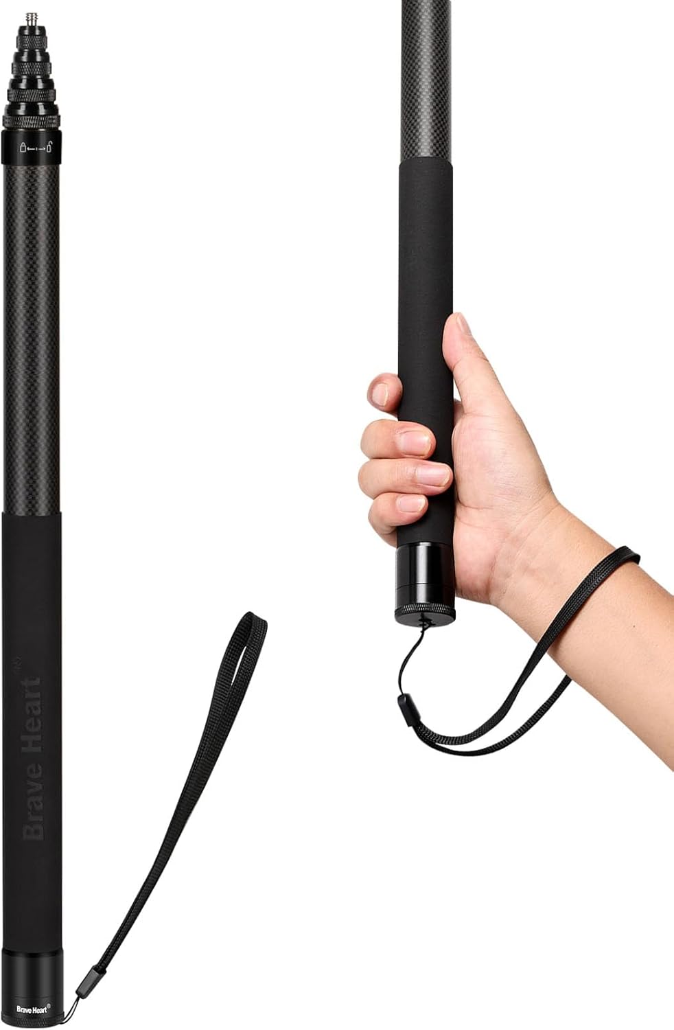 3m Carbon Fiber Selfie Stick for Insta360 X5 X4 X3, Invisible Extended 10ft Pole for Action Camera Filmmakers, Drone-Style Aerial Shots Vlog Accessory