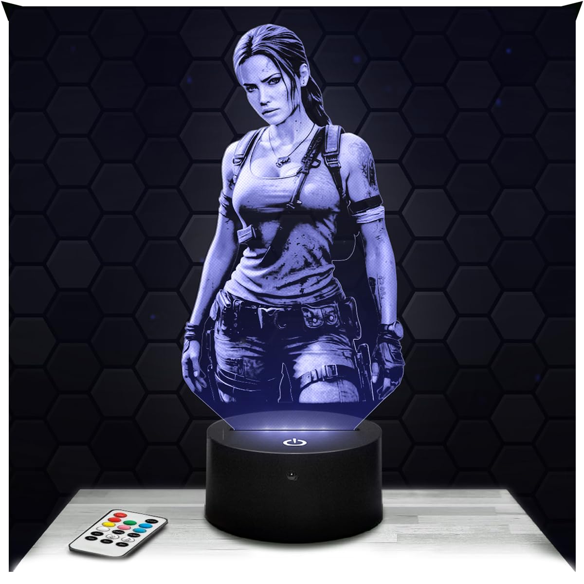 Lampephoto.fr - Lampe 3D Tomb R Lara C Décoration Chambre Garçon Fille, Gaming, Gamer, Jeux Video, Idée Cadeau Tomb R Lara C, Idées Cadeaux Déco Veilleuse LED, Deco Bureau, Idée Cadeau Original, TOP