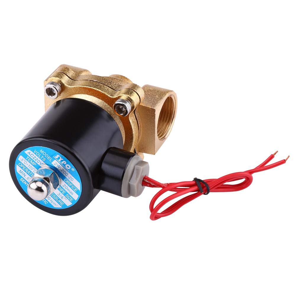 Elettrovalvola, AC 220V 3/4 NC Elettrovalvola Corpo in lega di zinco Valvola magnetica Valvola elettromagnetica per acqua Olio Aria Gas