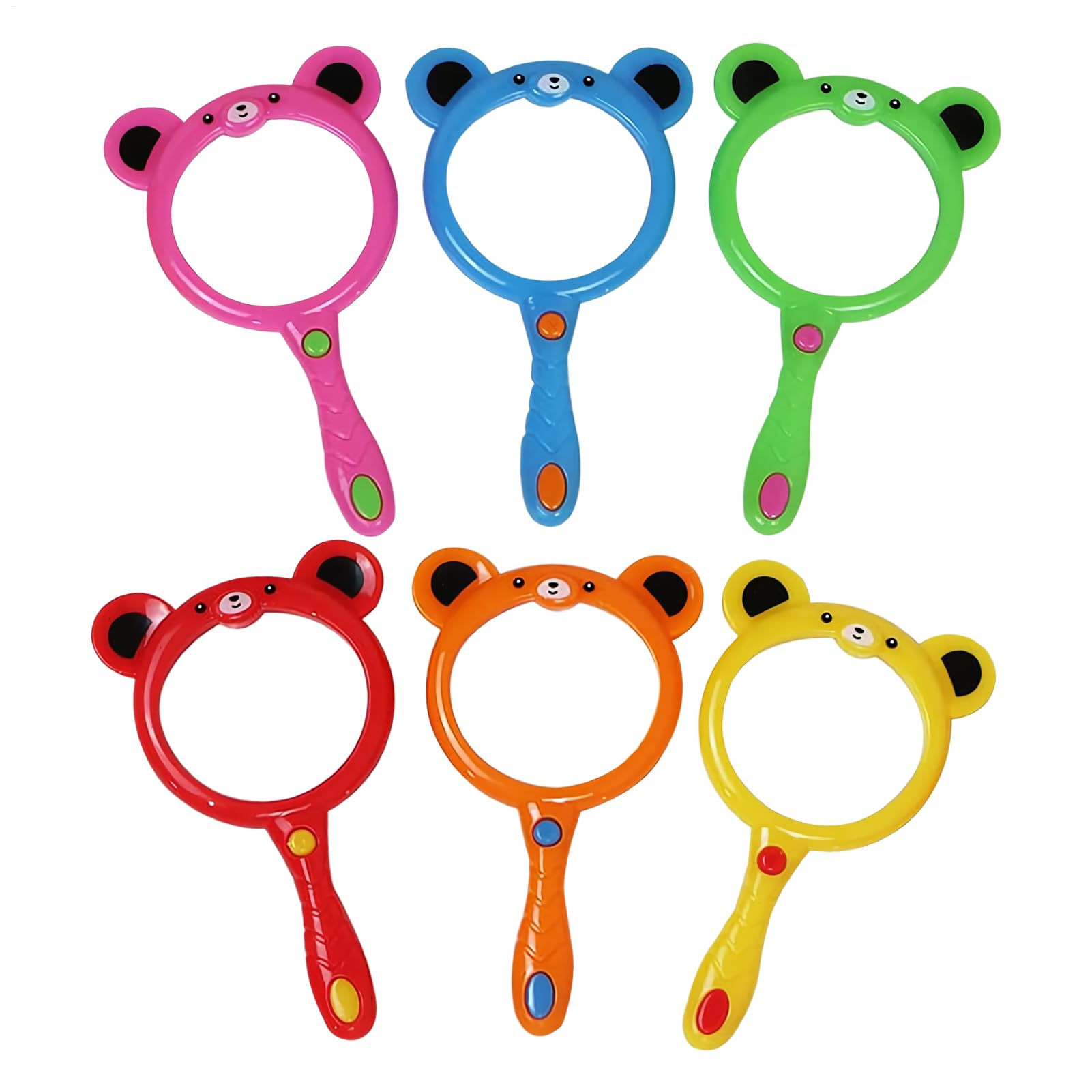 Toy Magnifying Glass,6-Pieces Magnifier Tool - Small Kid Magnifier - for School Students Learning Home Science Outdoor Observation Party Favor