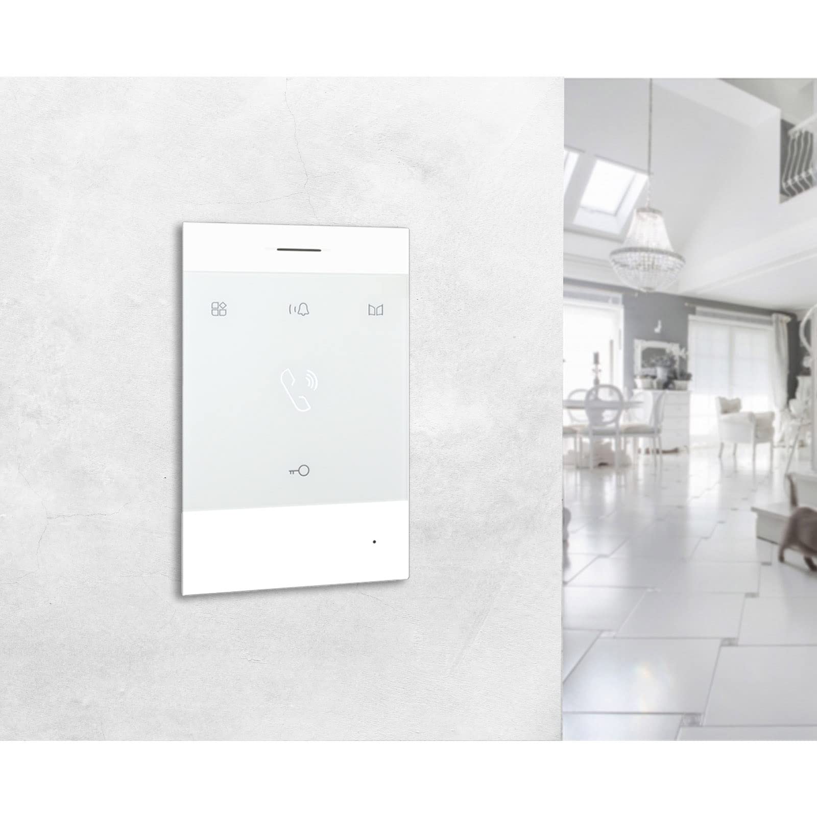 Nonic Balter EVO Aufputz Video-Türsprechanlagen Set 2 Familienhaus (1x Türstation mit Kamera, 2X Touchscreen 7 Zoll LCD-Monitor Schwarz, 2X Talk Analoge Sprechstelle, 2-Draht Bus, 150° Kamera)