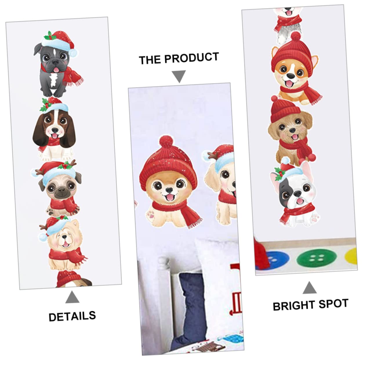 Mipcase 4hojas Calcomanías De Navidad Para Ventanas De Cartoon Decoración Para Tiendas y Adornos Paredes