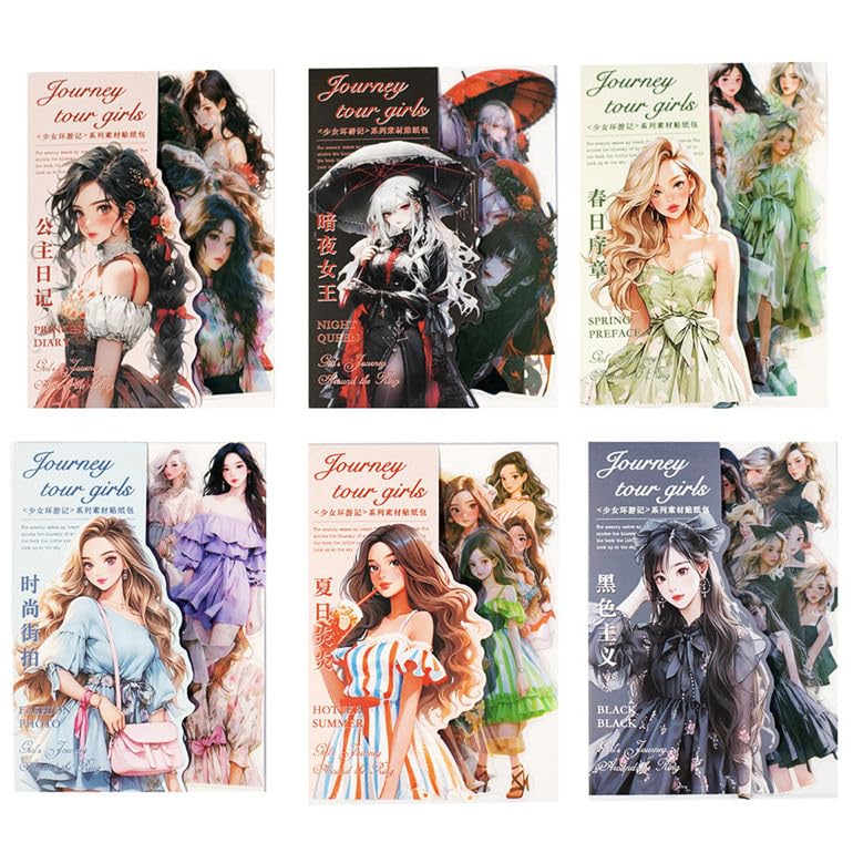 人物 美麗時代 PETシール 6種240枚 ステッカー コラージュ 44