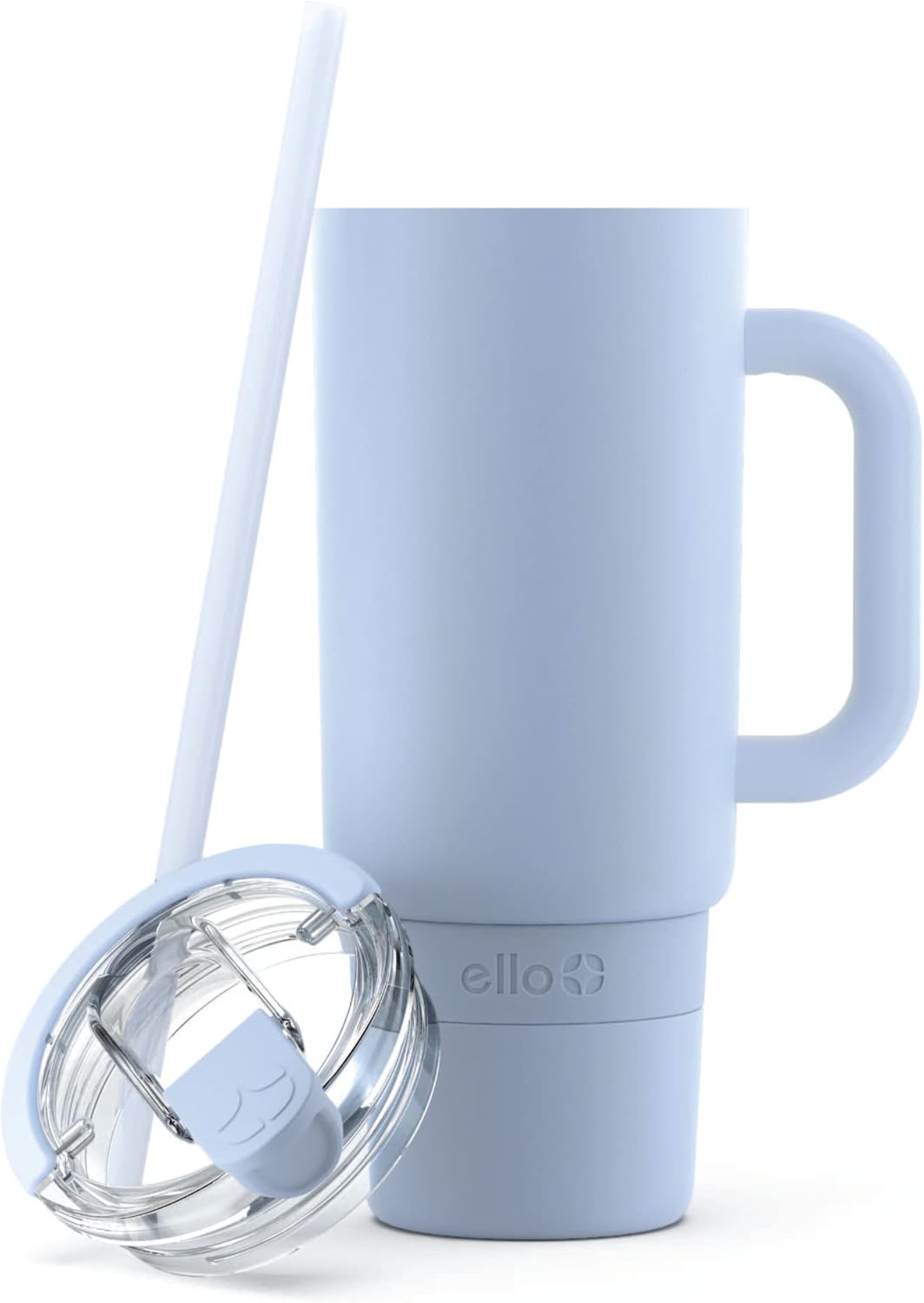 Ello Port 40oz Tumbler with Carry Loop & Integrated Handle, Vacuum Insulated Stainless Steel Reusable Water Bottle, Travel Mug with Leak Proof Lid & Straw for Iced Coffee & Tea, Halogen Blue - Image 12