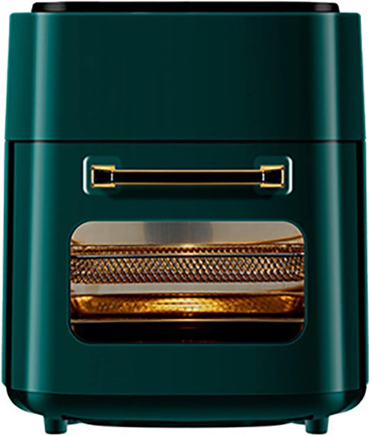 TEMKIN 15L Digital Air Fryer Oven in green, front view with a clear window showing the cooking basket.