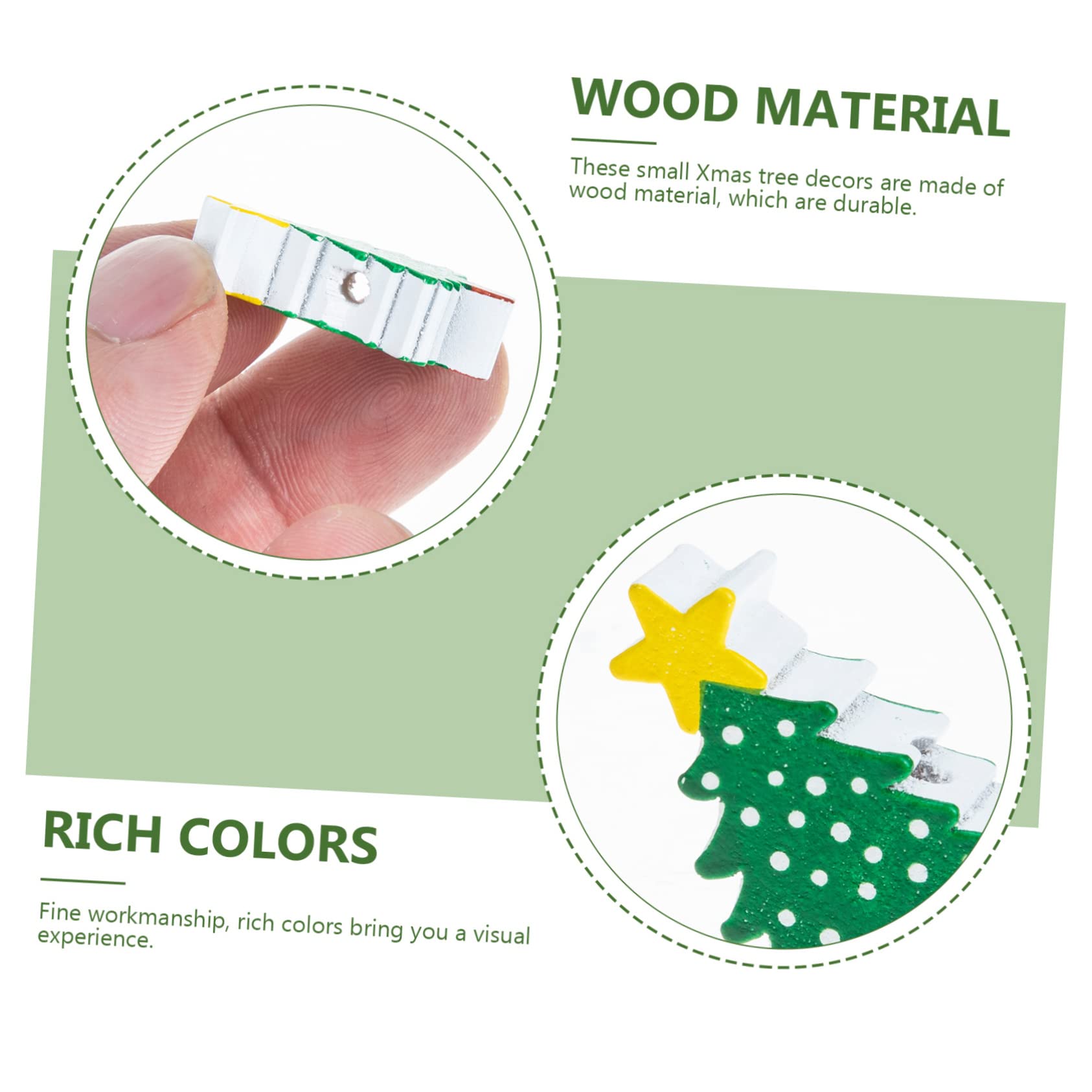 PRETYZOOM 250piezas Perlas De Madera Navideñas Para Adornos De Árbol De Navidad Decoración y Para Manualidades y