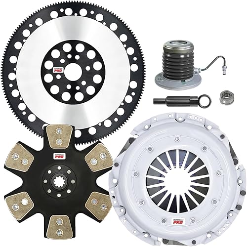 ClutchMax PRO Performance Stage 5 - Kit de embrague con volante cromado con cilindro esclavo compatible con Ford Mustang GT 2005-2010, Bullitt,
