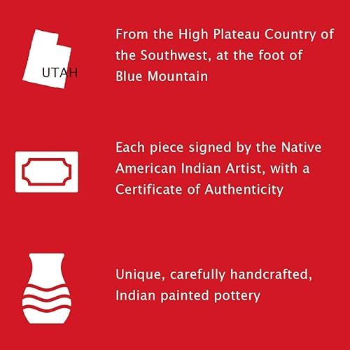 Miniatura 4 de Authentic Cedar Mesa Pottery - Indian Hand Painted Bryce Canyon Mini Pot