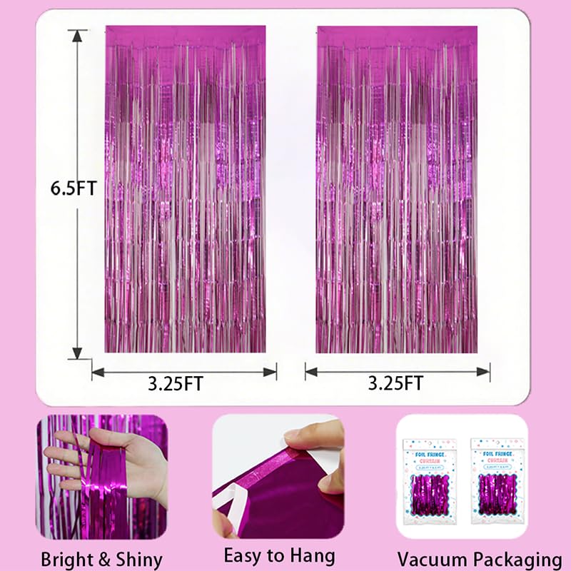 Purple Party Decorations Party Door Decorations Purple Birthday Wedding Metallic Streamers Engagement Holiday Graduation Ceremony Decorative Props Dance Party Celebration 2pack - Image 4