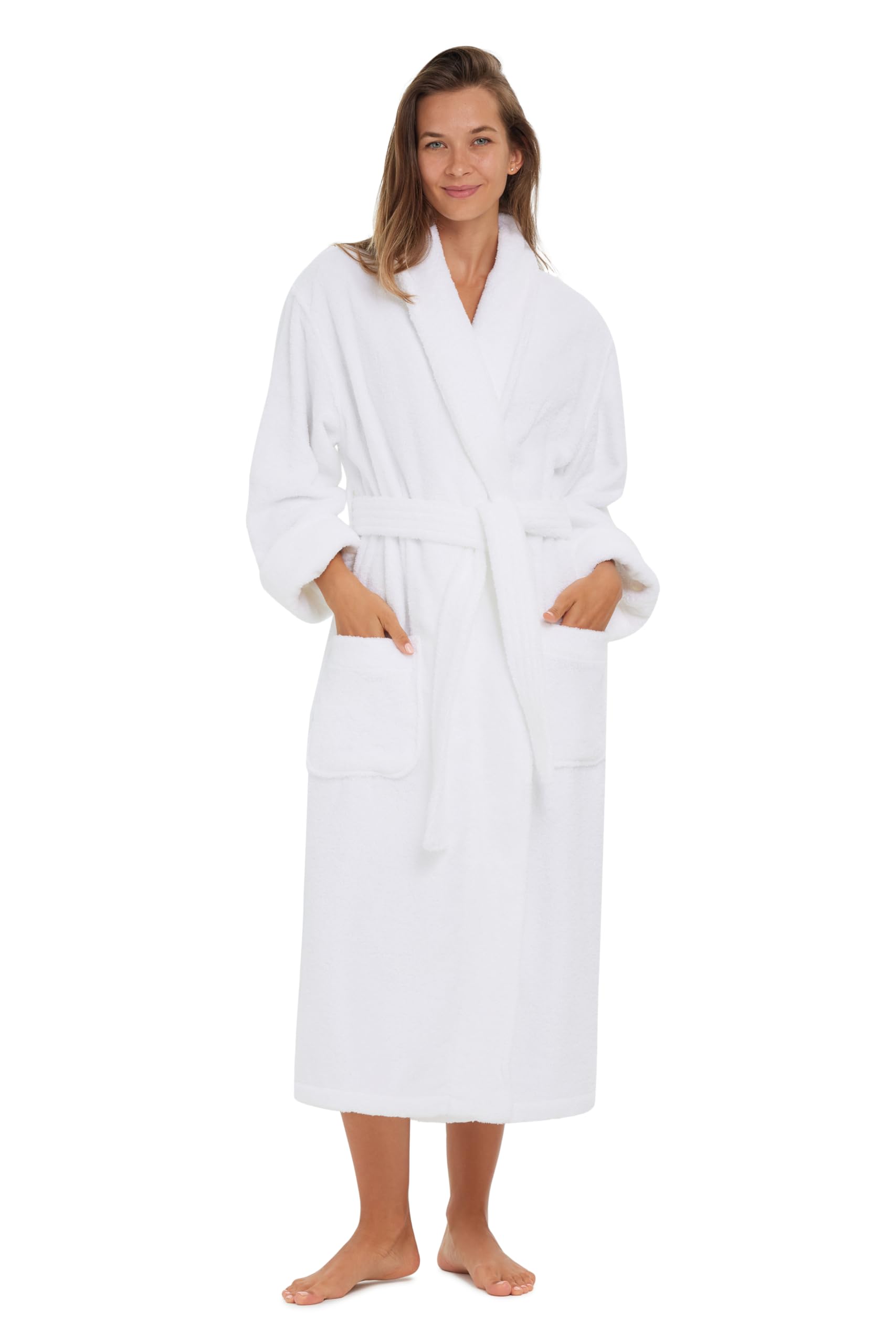 MONARCHUnisex Terry Bathrobe - 100% Lux Combed Cotton, Terry Shawl Collar Robe, Five-Star Hotel Choice, Non-Hooded