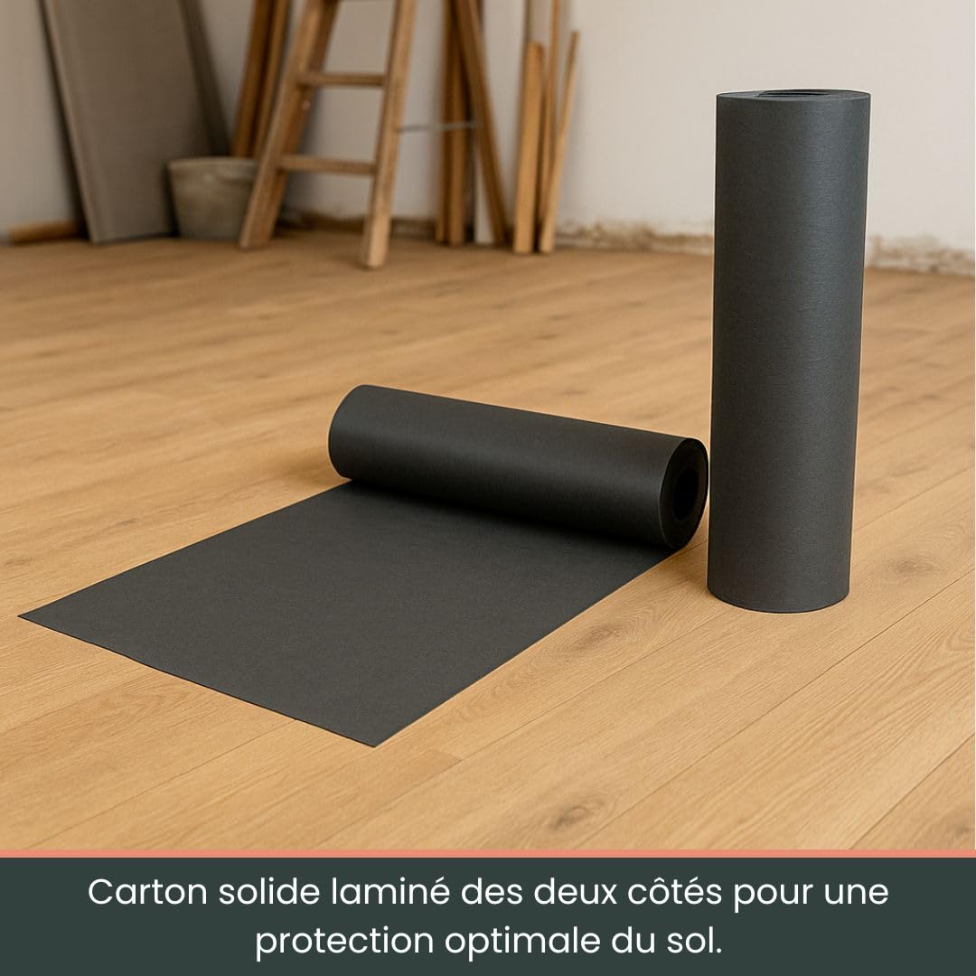Bache Protection Peinture 300 g/m² gris/gris, Rouleau Protection Sol 35 m², Revêtement De Sol Chantier, Alternative Polyane Rouleau Pour Rénovation Intérieure