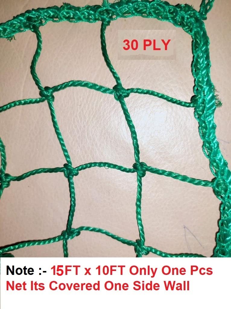 AMZ Sports Nets 2mm 36 Ply Cricket Batting Practice Net Regular Training Netting for Outdoor Backyard Ground Sports (2mm Thickness) (15FtX10Ft, Green)