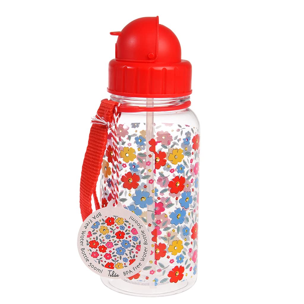 Rex London Red Bpa Free Plastic Kids Water Bottle 500Ml - Tilde