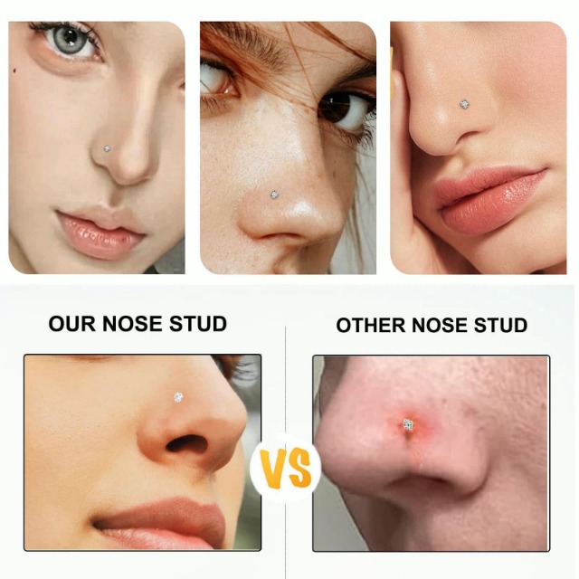 Vite Per Naso In Acciaio Chirurgico, Anello Per Naso CZ, Vite Per - Foto 12